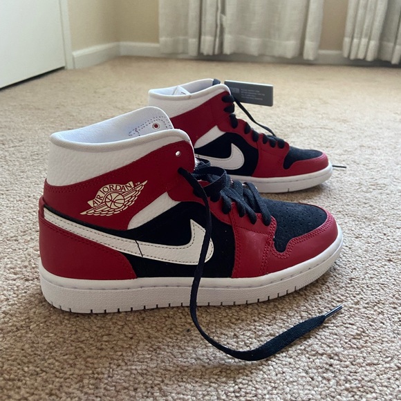 Air Jordan Red and Black High-Top Sneakers - Picture 1 of 5